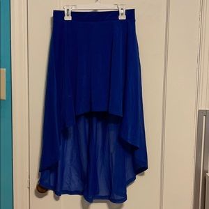 Blue high low skirt